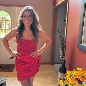 Sherri Hill Red Mini Dress